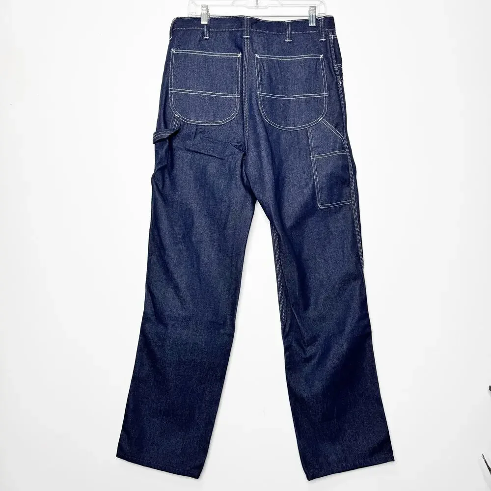 Vintage Roebucks Carpenter Jeans Mens 34x34 Workwear Utility Denim